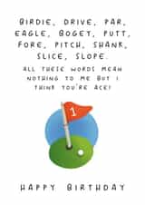 Happy Birthday Card - Golf terms - For Him created by LuxeLumination