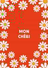 Mon Cheri - Cute Retro Flowers Romantic Card- Valentines Day created by Essentially Nomadic Designs