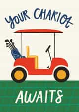 Funny Retirement Card - Golf Buggy - Chariot created by AbiGoLucky
