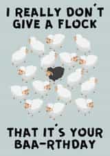 Funny Birthday Card - I Really Don't Give A Flock - Sheep created by Designs By Andy