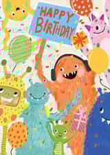 Fun Monster Birthday Card - for Children - Monster Party created by Louise Tiler