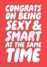 Funny Valentine Day Card - Sexy And Smart At The Same Time created by Studio Doodles