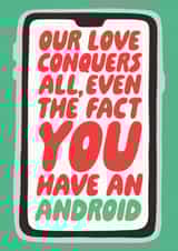 Cheeky Valentines Card - Our Love Conquers All - Android created by Studio Doodles