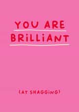 Funny Valentine's Card - You Are Brilliant (at shagging) created by Sarah Harding