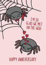 Cute Anniversary Card - Spider Joke - We Met On The Web created by @Cupsie's Creations
