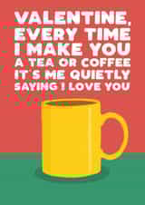 Cute Valentine's Card - Tea & Coffee - I Love You created by Pickled Prints