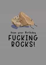 Funny Birthday Card - Fucking Rocks Pun created by For Cards Sake 