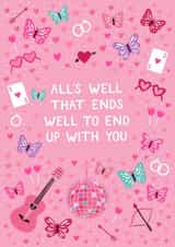 Taylor Swift Anniversary or Valentine's Card - All's Well That Ends Well To End Up With You created by Pear Tree Press