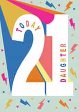 Happy 21st Birthday Daughter - Bold modern type design created by Ally Marie Illustration