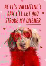 Funny Valentine’s Day Card - Stroke my Wiener created by The Girl Next Draw Cards