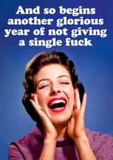 Rude funny Birthday Card - And so begins another glorious year created by Dean Morris Cards