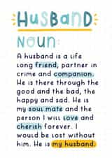 Heartfelt Valentine's Day Card - Husband - Dictionary Definition created by Joanne Hawker
