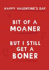 Naughty Valentine’s Day card - Bit of a Moaner created by Giddy Kipper