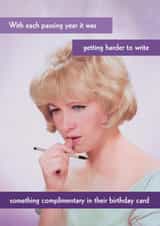 Funny Birthday Card - Retro - Write Something Nice created by Quitting Hollywood