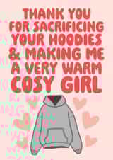 Cute Valentines Card - Thank You For Sacrificing Your Hoodies created by Studio Doodles