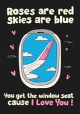Funny travel-themed card - for your travel partner - Window Seat Love created by Kasia Cards