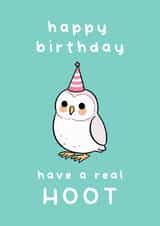 Cute Owl Birthday card – have a real HOOT created by floofle