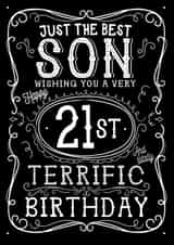 Jack Daniels Whiskey Birthday Card - Son - 21st created by  la la la     Designs