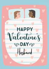 Cute Happy Valentines Day Card - Husband created by Geordies Love Gin