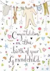 Cute New Baby Card - Congrats on becoming a Grandparent created by Love Lucy Illustration