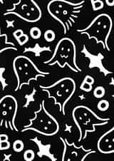 Cute Halloween Boo Ghost and Bats Card perfect for friend and kids. created by The Intended Space