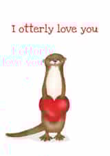 Cute otter Valentine's or anniversary card for your partner - I otterly love you created by LeopardyNonsense