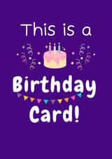 A Birthday Card! Humour in Purple with Cake, Streamers, Stars and Bunting! created by Dara, Ceramic Scripture