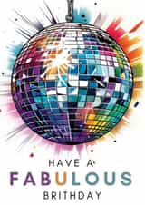 FABULOUS Birthday Card, Glamours for any Disco, Ballroom Dancing FAN created by ONI - Imaginative Art