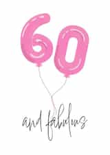 Cute 60th Birthday Card - Number Balloons created by @cackhandedcreations