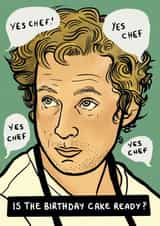 Illustrated Happy Birthday card - The Bear - Yes Chef! created by DEMON LOUD