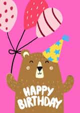 Cute Birthday Card - Party Bear created by Krafty Kitsune
