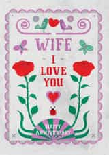 Pretty Anniversary card - for Wife created by Pencilface