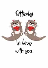 Cute Anniversary/Valentines Card - Otter Love created by DoodleTwig