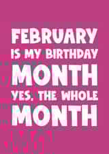 Funny happy birthday greeting card - February created by Naomi Park