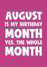 Funny happy birthday greeting card - august created by Naomi Park