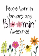 Cute floral happy birthday greeting card - flowers created by Naomi Park