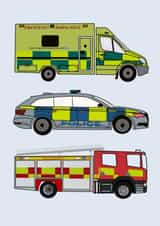 Emergency Vehicle- All occasions- Police car- Fire engine- Ambulance created by Rosie White Designs