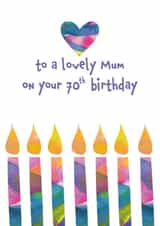 Beautiful Birthday Card For Mum - 70th Birthday - Candles created by size3art