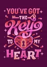 Pretty Valentines Card - You've Got The Key To My Heart created by The Inking Rose