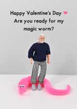 Funny Valentines Card - Magic worm created by Bold & Bright Cards