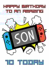 Gamer Birthday Card for Son aged 10 created by Rachel Elizabeth Designs