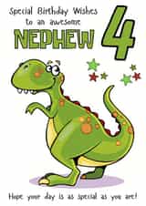 Dinosaur 4th Birthday Card - for an awesome Nephew created by Rachel Elizabeth Designs