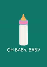 Funny/Cute - New Baby Card ' Oh Baby, Baby' created by Puns and Needles