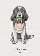 Cute Spaniel Dog - Thank You Card For Loved One - With Love created by Elspeth Rose