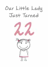 Cute Birthday Card - Little Lady - 22nd created by @MisterDave