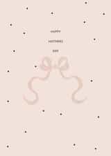 Modern Mother's day card with hand drawn bow illustration created by Dapple pop studio