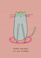 Cute Cat Birthday Card- Pamper Design created by Heather Buchanan
