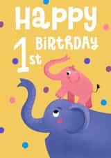 Cute Birthday Card - Elephants - 1 Today created by Anna Bencic