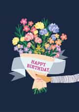 Birthday Bouquet Card - Floral - Bunch Of Flowers - Happy Birthday Card created by Becky Broome
