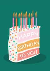 Classic Birthday Card - Cake - Candles created by Puns and Needles